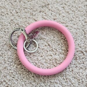 Pink Silicone Key Ring Bracelet